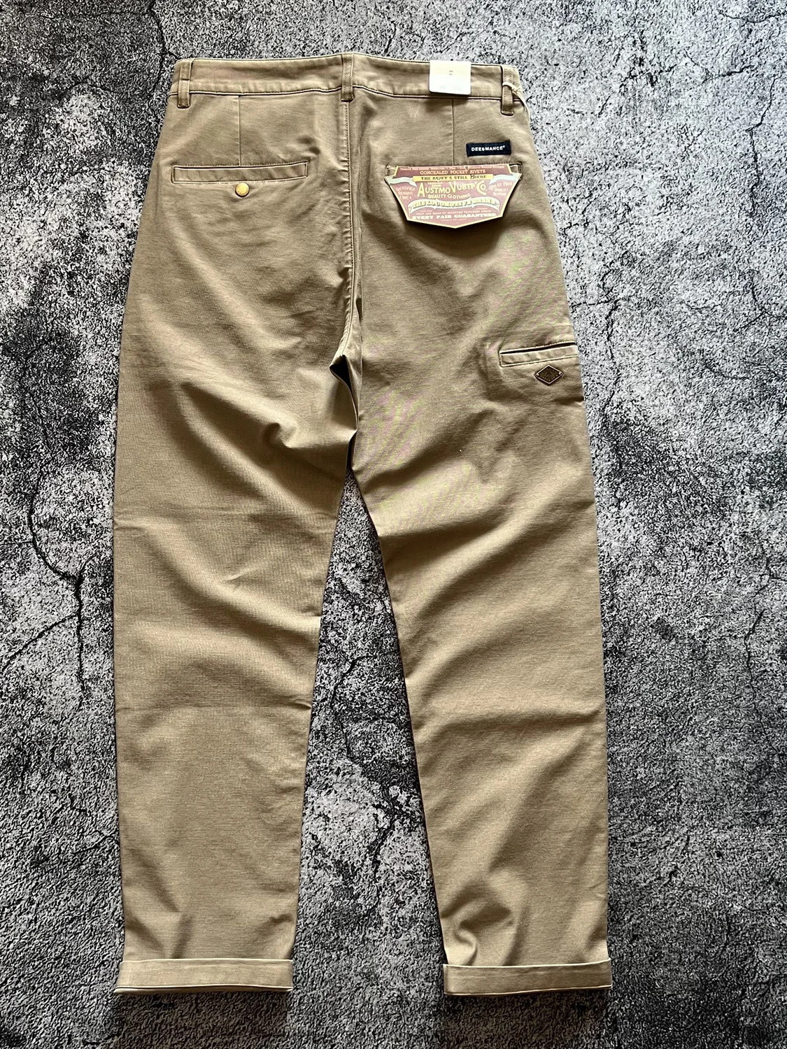 

American Retro Workwear Pants with Slanted ket Thi Cotton Straight Leg Casual Trousers for Men Spring Autumn Winter