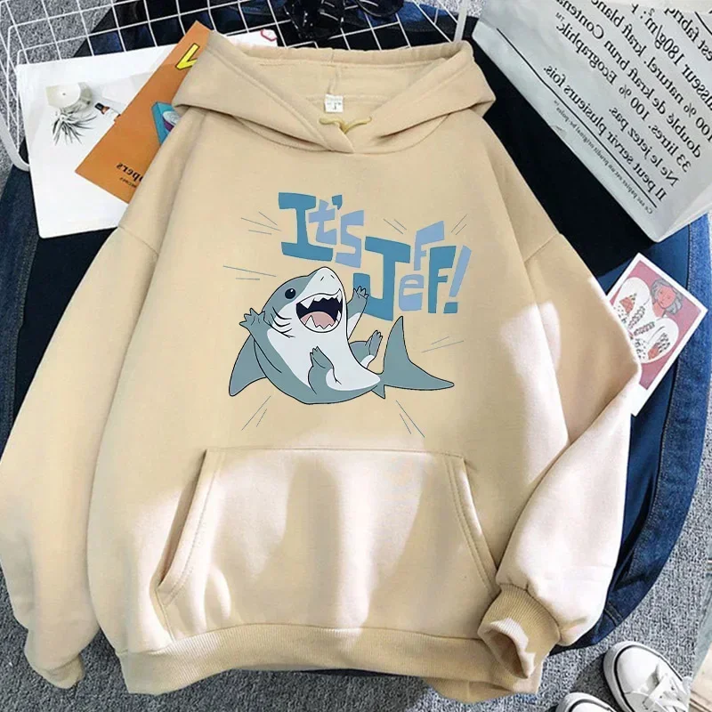 Jeff the Landshark Meme Men's printed hoodie Fun Harajuku Men's fashionable Hoodie Fashionable and comfortable hoodie's bapeTops