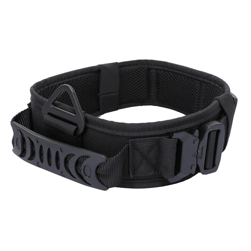 Verstellbares taktisches Hundehalsband aus Metall mit doppelter Schnalle, luxuriöses Designer-Trainingshalsband für mittelgroße und große Hunde – Detail 18