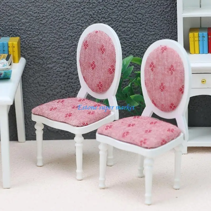 090B 1:12 Dollhouse Miniature Woodstoel Model Doll Huis Furniture Play Supplies