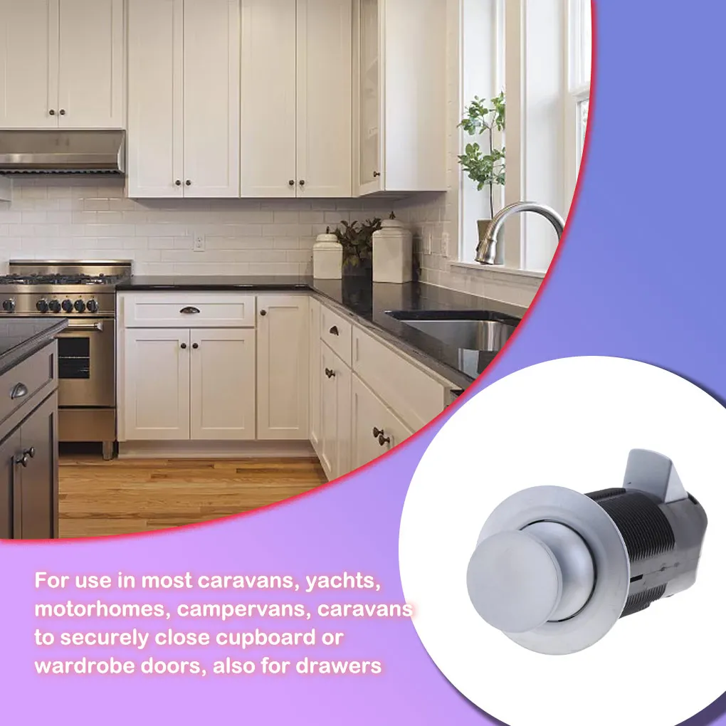 Push Button Durable Alloy Door Lock Drawer Locks Boat Accessories Fittings