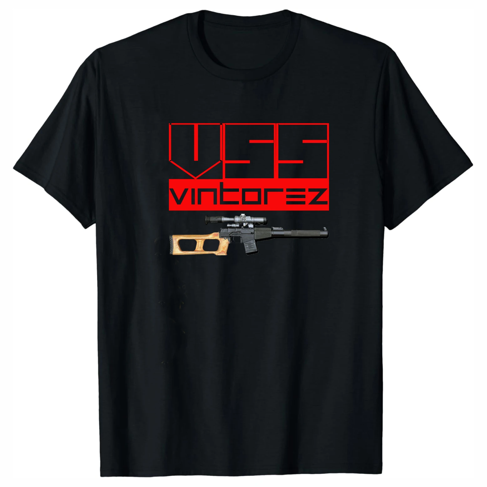 

Soviet Russian VSS Vintorez Special Sniper Rifle T-Shirt 100% Cotton O-Neck Summer Short Sleeve Summer Casual Mens T-shirt