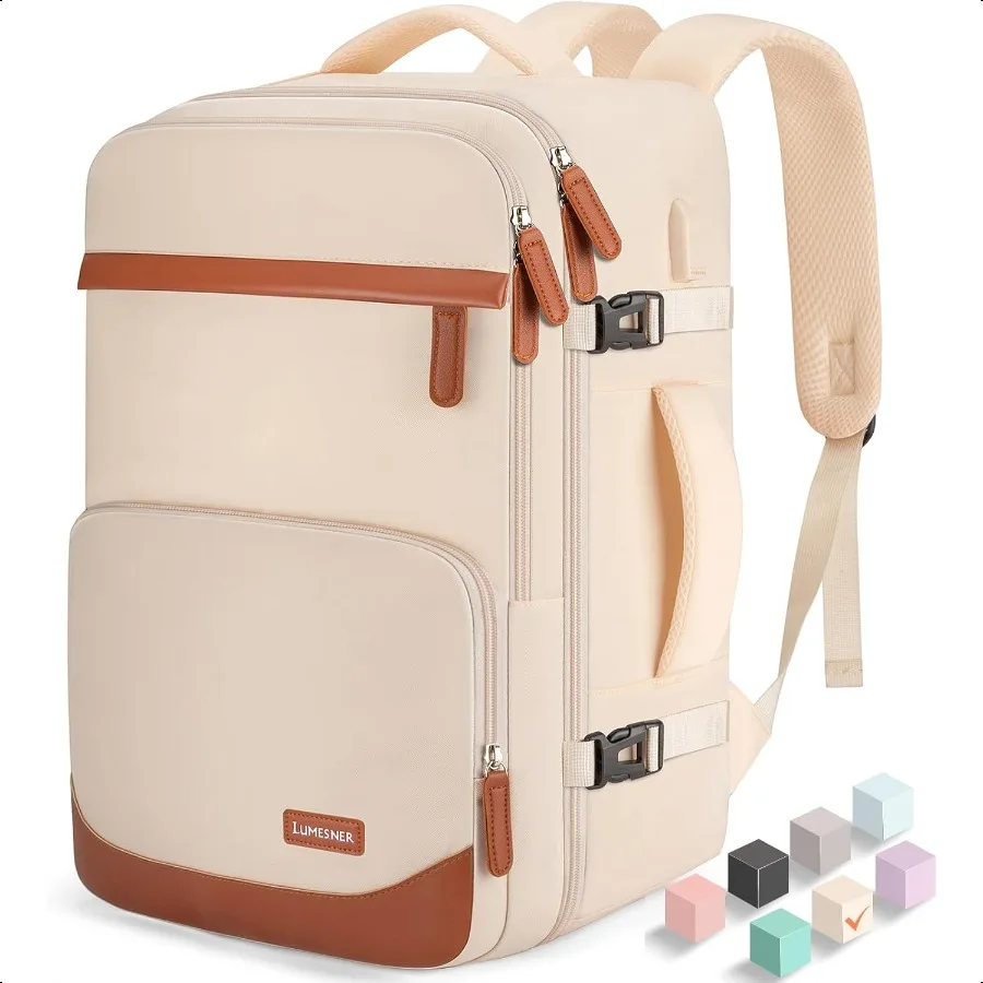 

40L Travel Backpack with USB Charging Port WaterResistant Carry On Backpack for Men Women Busin Laptop Backpack for Trips Commu