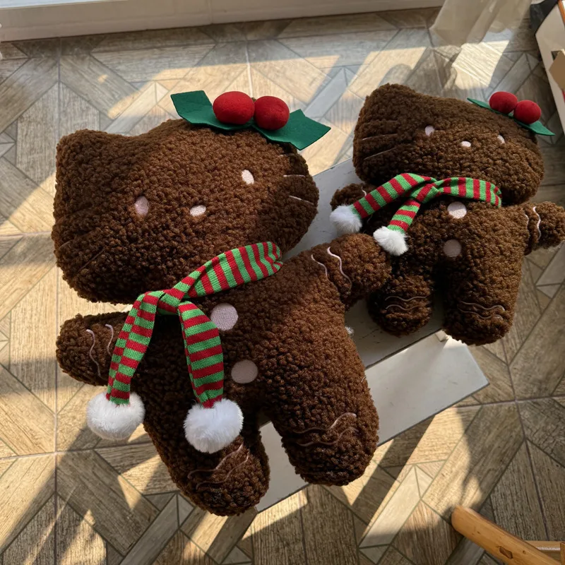 

Ins Hello Kitty Gingerbread Man Kawaii Plush Doll Anime Bolster Sofa Bedroom Home Furnishing for Kids Fans Birthday Gift