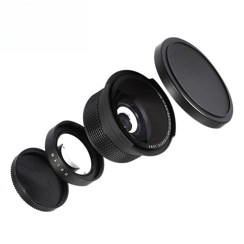 0.35X fisheye additional mirror 58MM super wide-angle lens, suitable for 58mm filter caliber body lens