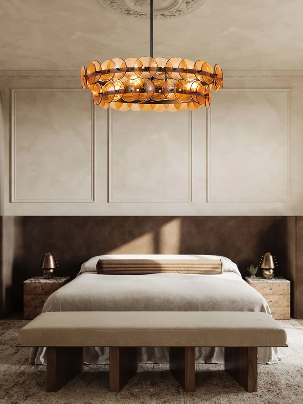 Murano Collection Round Linear E14 Dimmable LED Chandelier