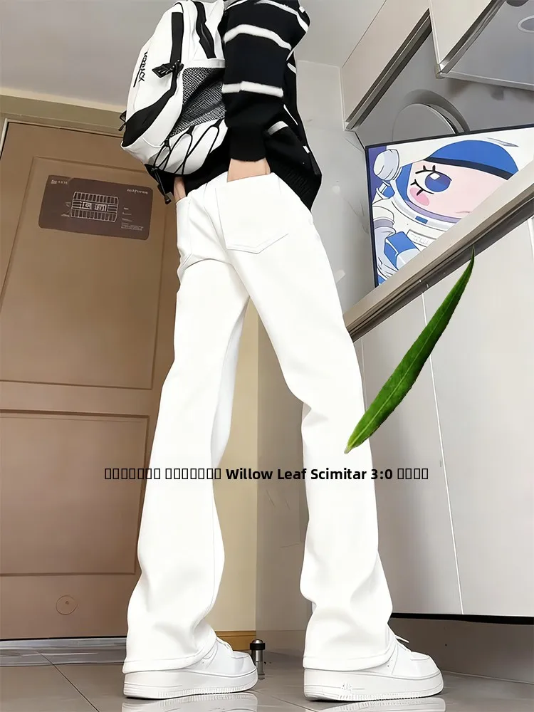 

Мужские джинсы Cleanfit с утолщенной флисовой подкладкой, зауженные, прямые, с расклешением, в стиле High Street, со средней посадкой, с карманами