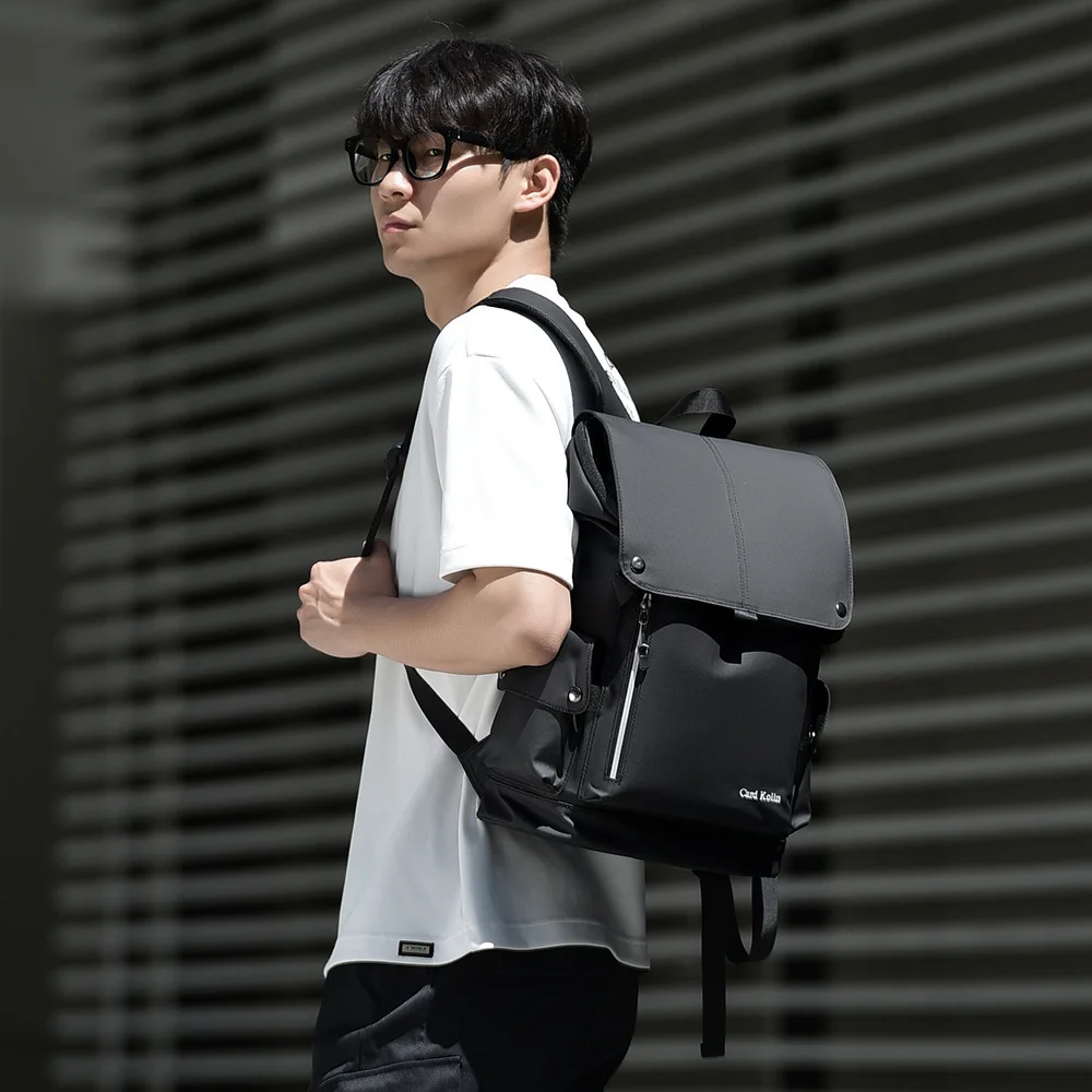 

Wear-resistant Oxford cloth flip-top backpack, large-capacity travel computer backpack, men's student waterproof schoolbag