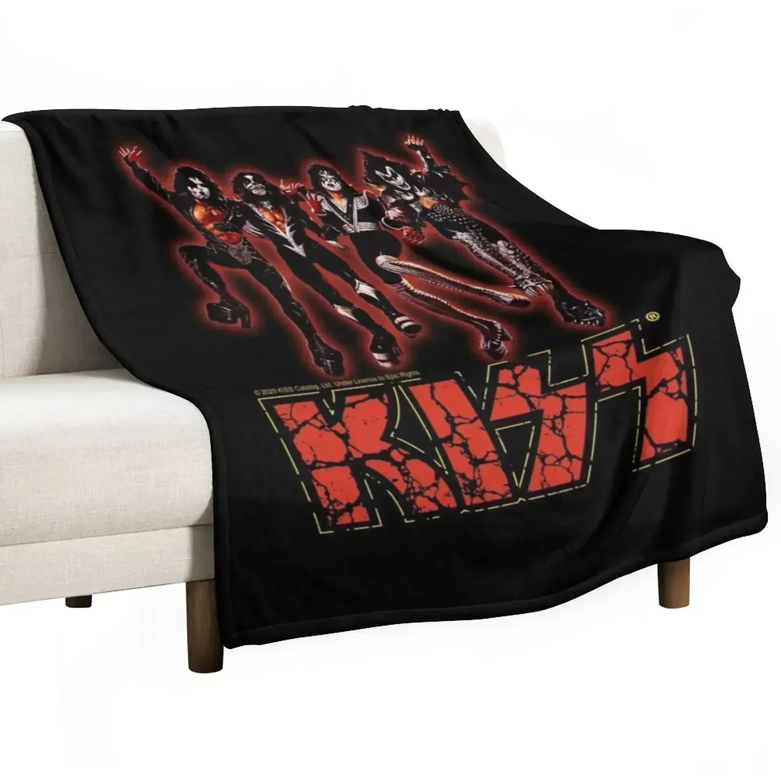 

New KISS band Throw Blanket Picnic Luxury St Flannel Fabric Flannels Blankets