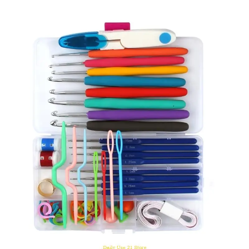 

Knitting Tools Accessories Needle Crochet Hooks Marker Knitting Needle Set Stitching Unpicker Crochet Set with Case