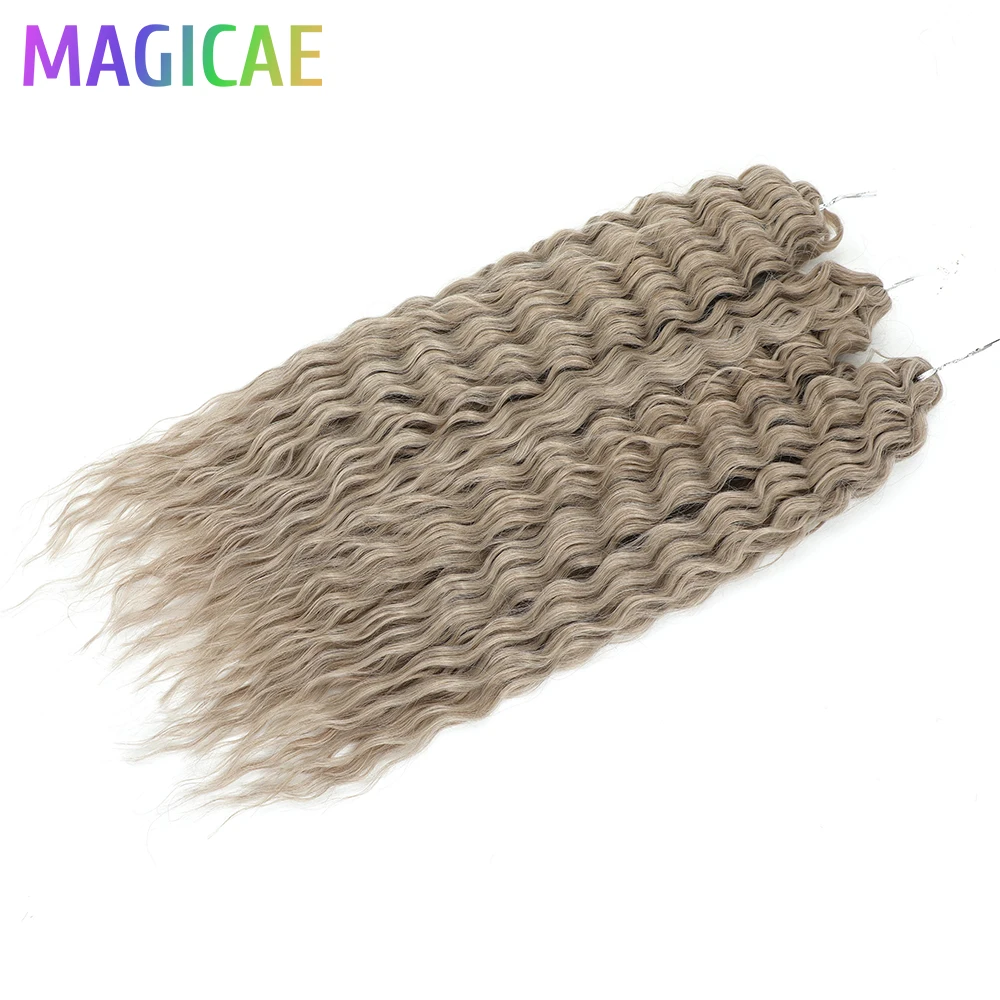 Magicae 3 Stück 300 Gramm 24 Zoll Ariel Deep Water Twist Häkeln Lockiges Haar Klavier Blond P12/16/613 Braun6 #   Zöpfe Grau 58 #   Bundles