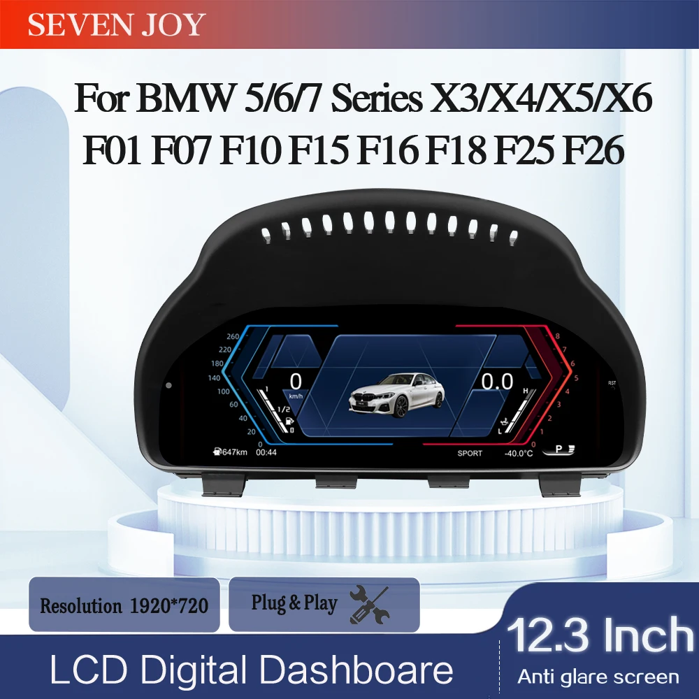 

For BMW 5/6/7 Series X3/X4/X5/X6 F01 F07 F10 F15 F16 F18 F25 F26 LCD Cluster Instrument Panel Digital Dashboard Speedometer