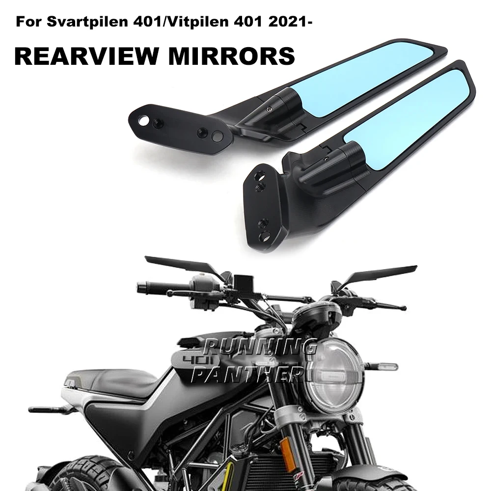 

For Husqvarna Svartpilen 401 Vitpilen 401 2021 2022 New Left Right Rearview Mirror Motorcycle Accessories Black