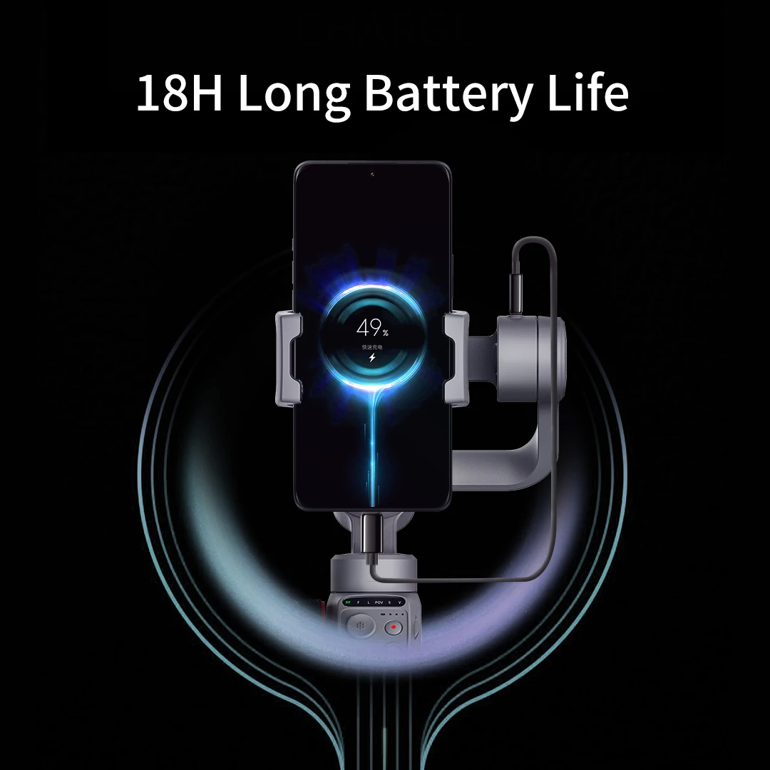 AXNEN Capture 5 مثبت ثلاثي المحاور لتتبع الذكاء الاصطناعي Gimbal 450g حمولة توصيل 5200mAh شاشة LCD للهواتف الذكية Live Vlog TikTok