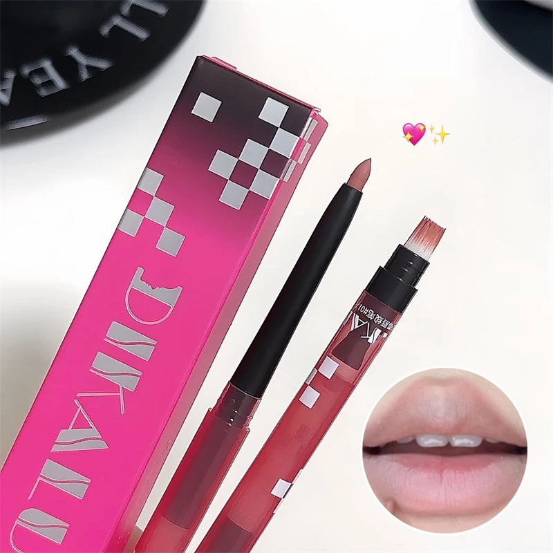 3 w 1 Szkicowy Konturówka do Ust Wodoodporna Długotrwała Nieblaknąca Szminka w Pisaku Matowy Nude Kolor Powiększająca Usta Kredka do Ust Kosmetyki do Ust