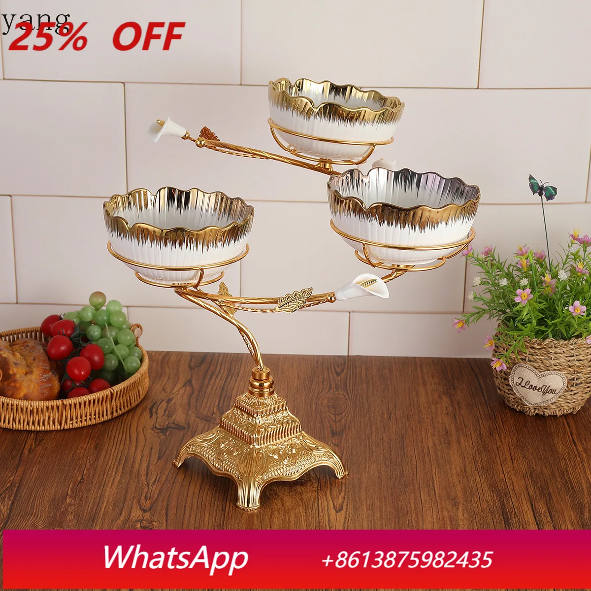 CX creative home living room coffee table wrought iron tempered glass fruit plate