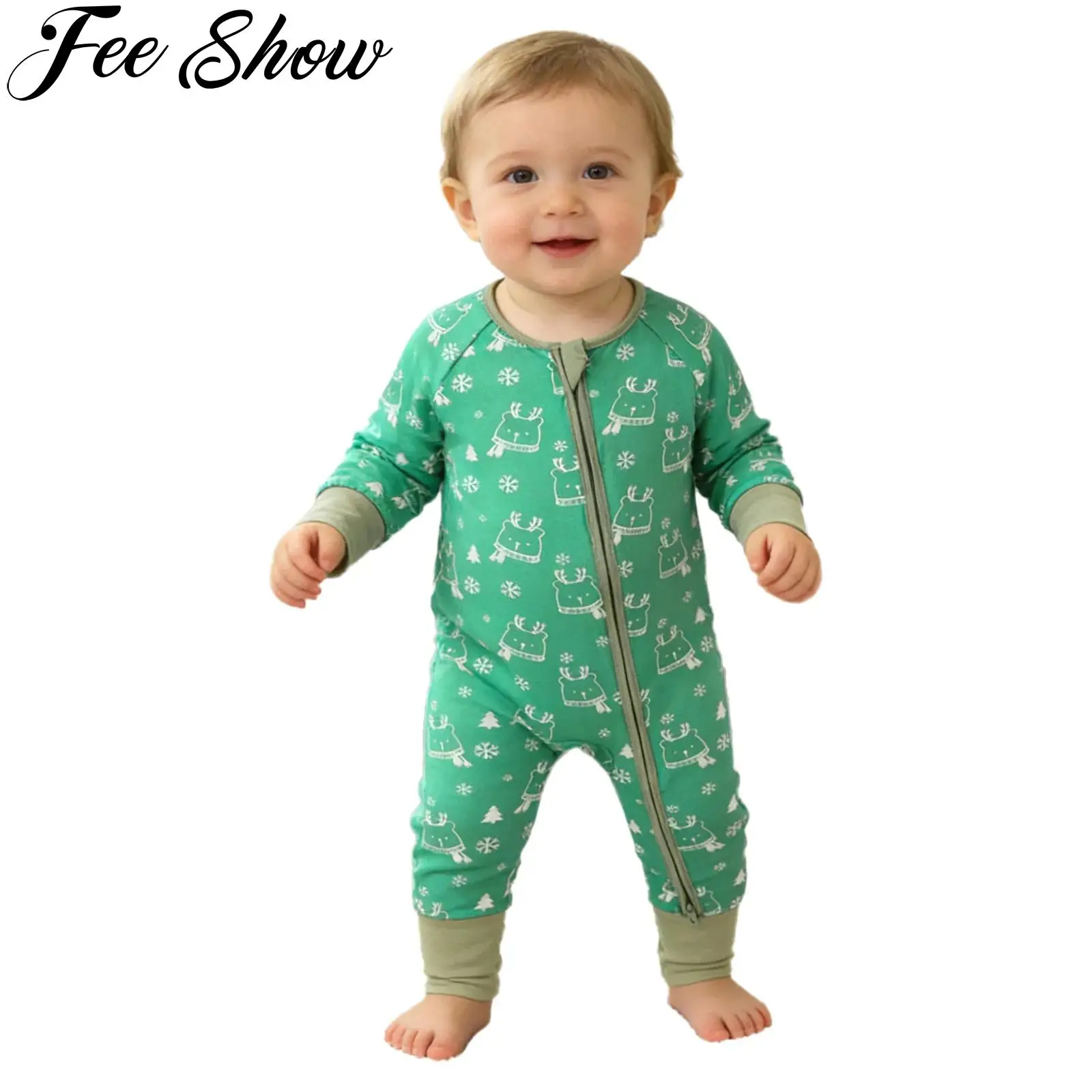 

Детская одежда для мальчиков и девочек: милый комбинезон-слип с принтом, с длинным рукавом, на двусторонней молнии, с закрытыми ножками, для сна и дома, весна-осень