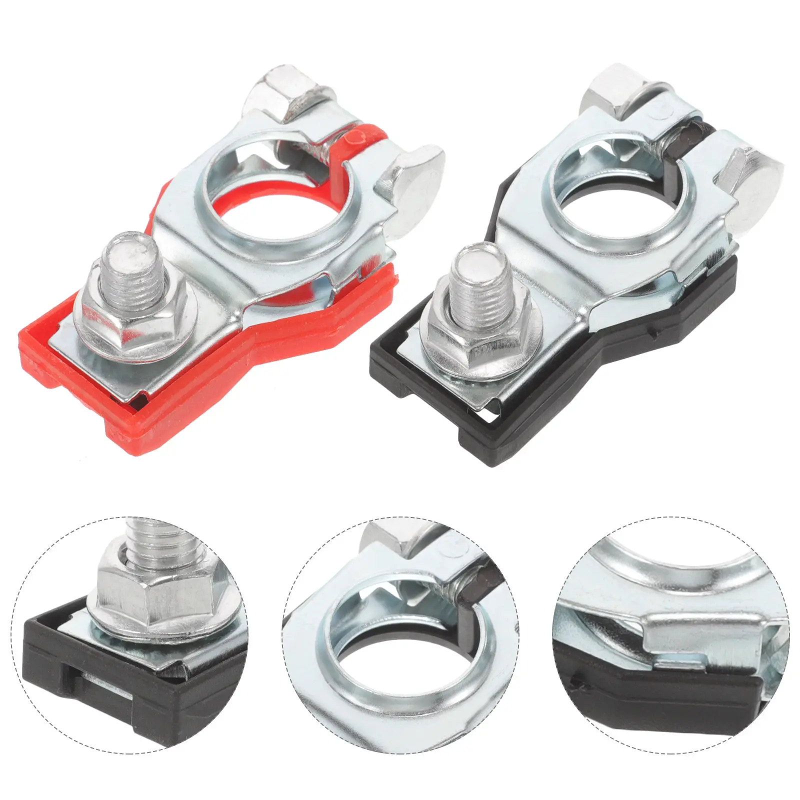 

2Pcs Battery Terminal Connector Zinc-Plated Battery Clamp Car Clip Electrical Test Clip for Japanese Vehicle Fastening