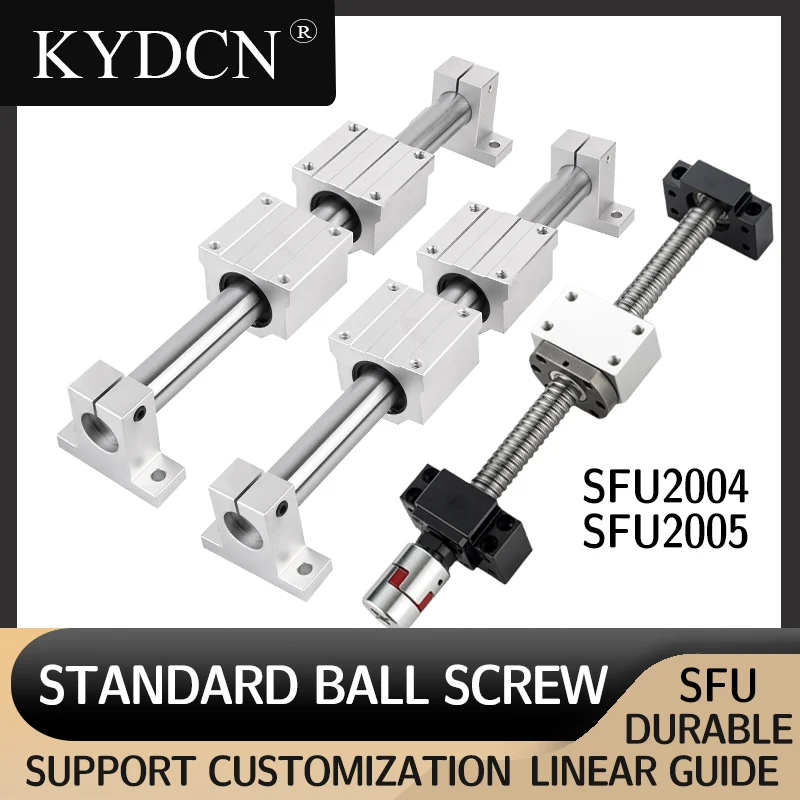 SC box slider 4 pieces, two optical shafts and four SK support seats with a set of 2004，2005，screw sleeve group