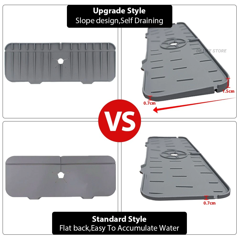 Silicone Kitchen Faucet Absorbent Mat Sink Sponge Holder Foldable Sink Drainer Bathroom Countertop Protector kitchen Organizer
