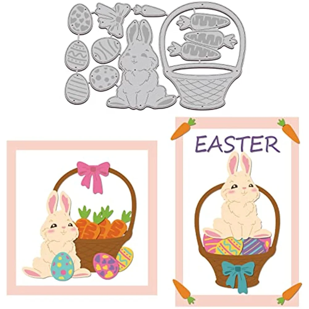 

Easter Bunny Cutting Dies Lovely Rabbit Metal Die Cuts DIY Crafting Embossing Stencil Template for Card Making Scrapbooking