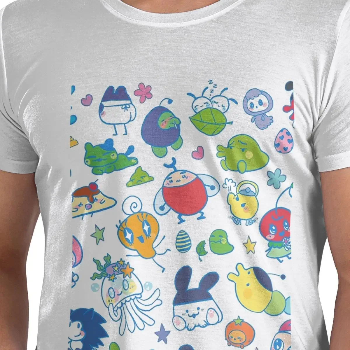 

Футболка из 100% хлопка Tamagotchi Friends, мужские модные футболки, мужские футболки с круглым вырезом и коротким рукавом, S-6XL