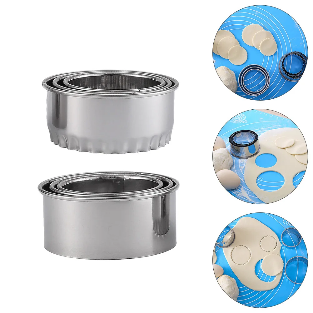 

6 шт., набор резаков для клецок из нержавеющей стали, круглые ножи для обертки Wonton, кухонный гаджет для печенья, инструменты для резки теста, форма