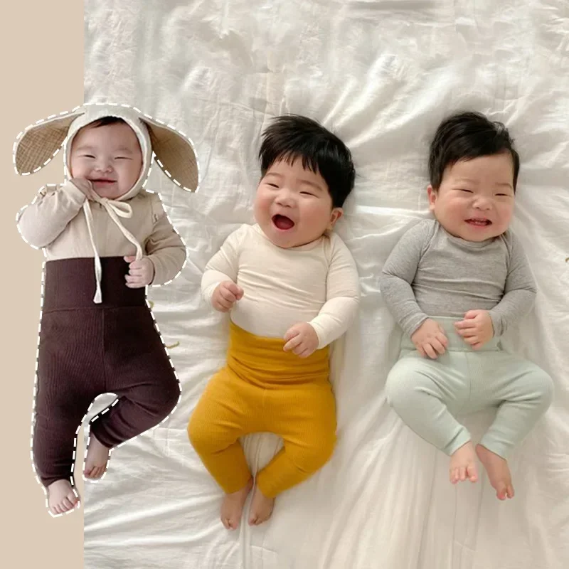 Winter Spring Ins High Waist Belly Pants Infant Cotton Leggings Plus Velvet 2 Style Thick Pants 4991 Baby Pants 2025