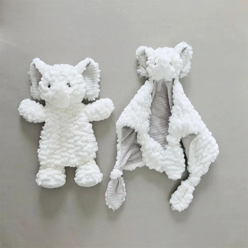 Baby Soft White Elephant Plush Toys Cute Stuffed Animal Grey Giraffe Appease Blanket Towel Sleeping Mate Newborn Gifts