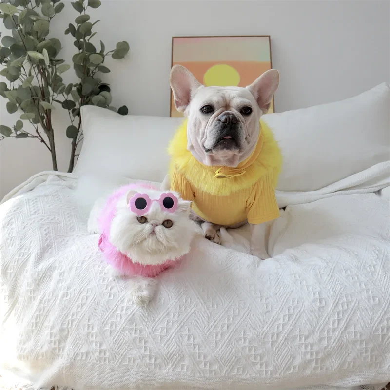 

Pet Clothes Dog Winter Clothes Warm Thick Knit Fur Turtleneck Sweater for French Bulldog Teddy Schnauzer Corgi Chihuahua