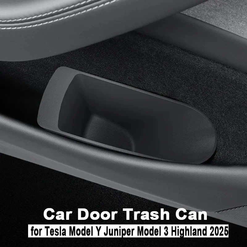 Kosz na śmieci do drzwi samochodu Tesla Model Y Juniper Model 3 Highland 2025, kosz na śmieci do przednich drzwi, organizer do przechowywania, pojemnik na drobiazgi, akcesoria
