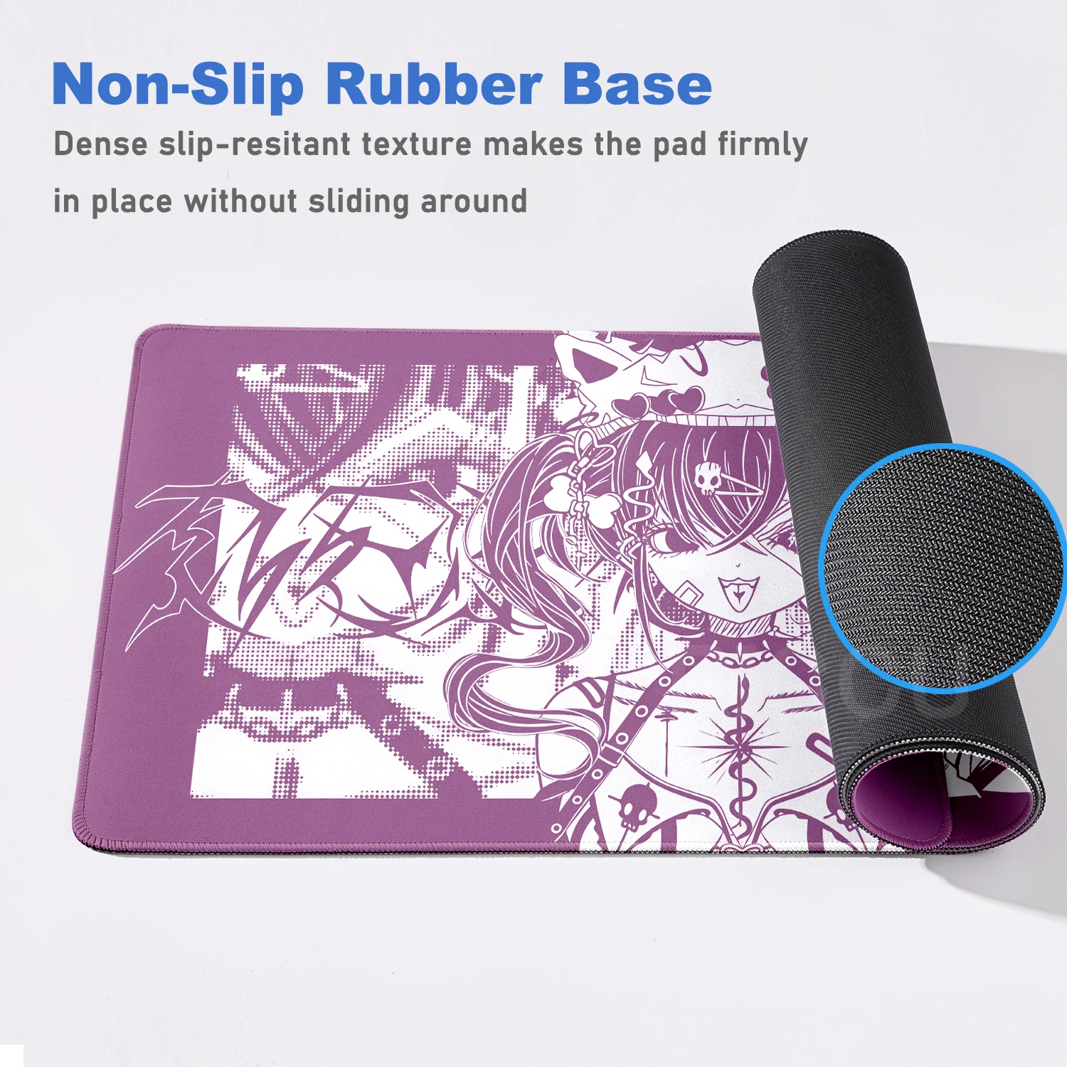 Gothic Anime Girl Mouse Pad Pink Mousepad Big Mouse Mat Computer Large Playmat Rubber Rug Desk Mat Girls Design 90x40 Mausepad