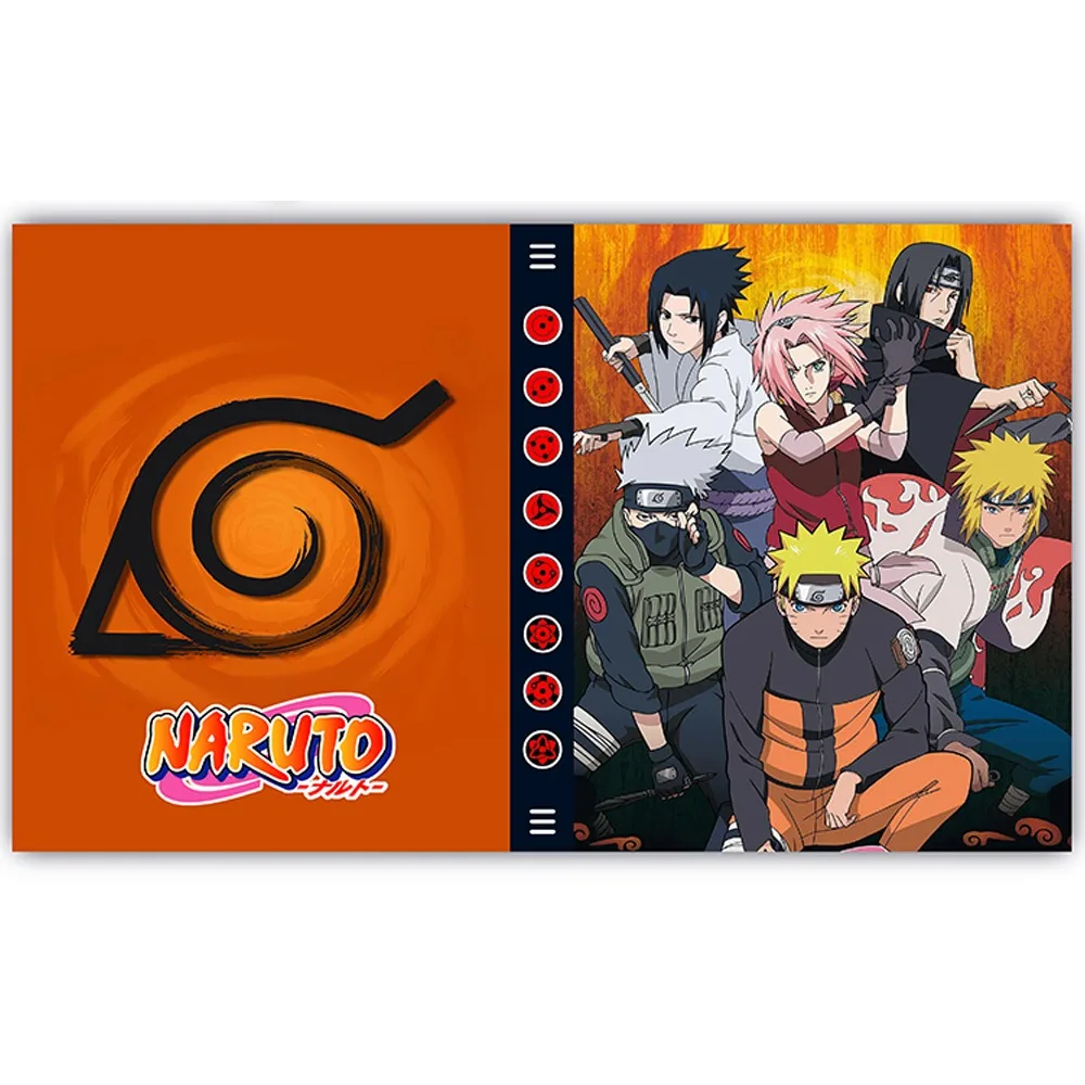 나루토 카드 앨범 240Pcs 카드 책지도 편지 홀더 바인더 Uzumaki 나루토 애니메이션 카드 수호자 노트북 선물