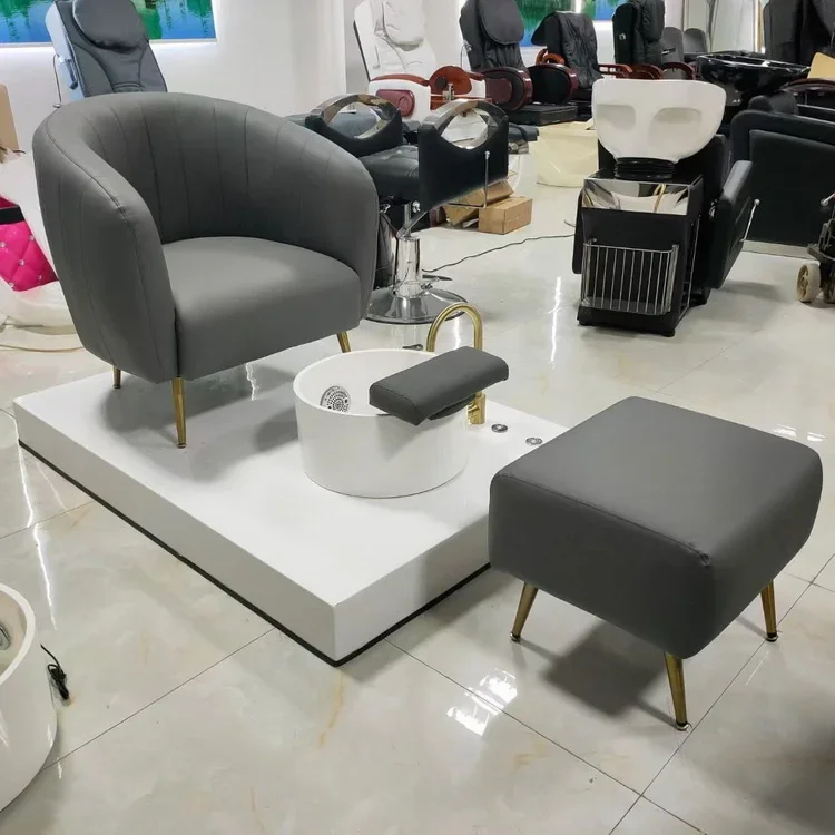 High Quality Beauty Salon Ductless Manicure Modern Pink White Green Black Pedicure Chair with Bowl Sink Light Emitting Diode