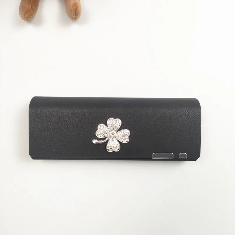 

Set with Diamonds Glasses Box Portable Anti-stress PU Sunglasses Case Glasses Storage Box Eyeswear Accessories Women Student B2