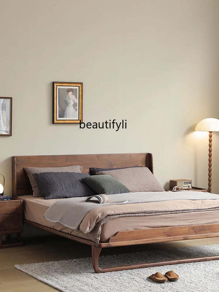 North American black walnut, wedding bed 1.5 meters, master bedroom double bed 1.8 meters, Nordic modern