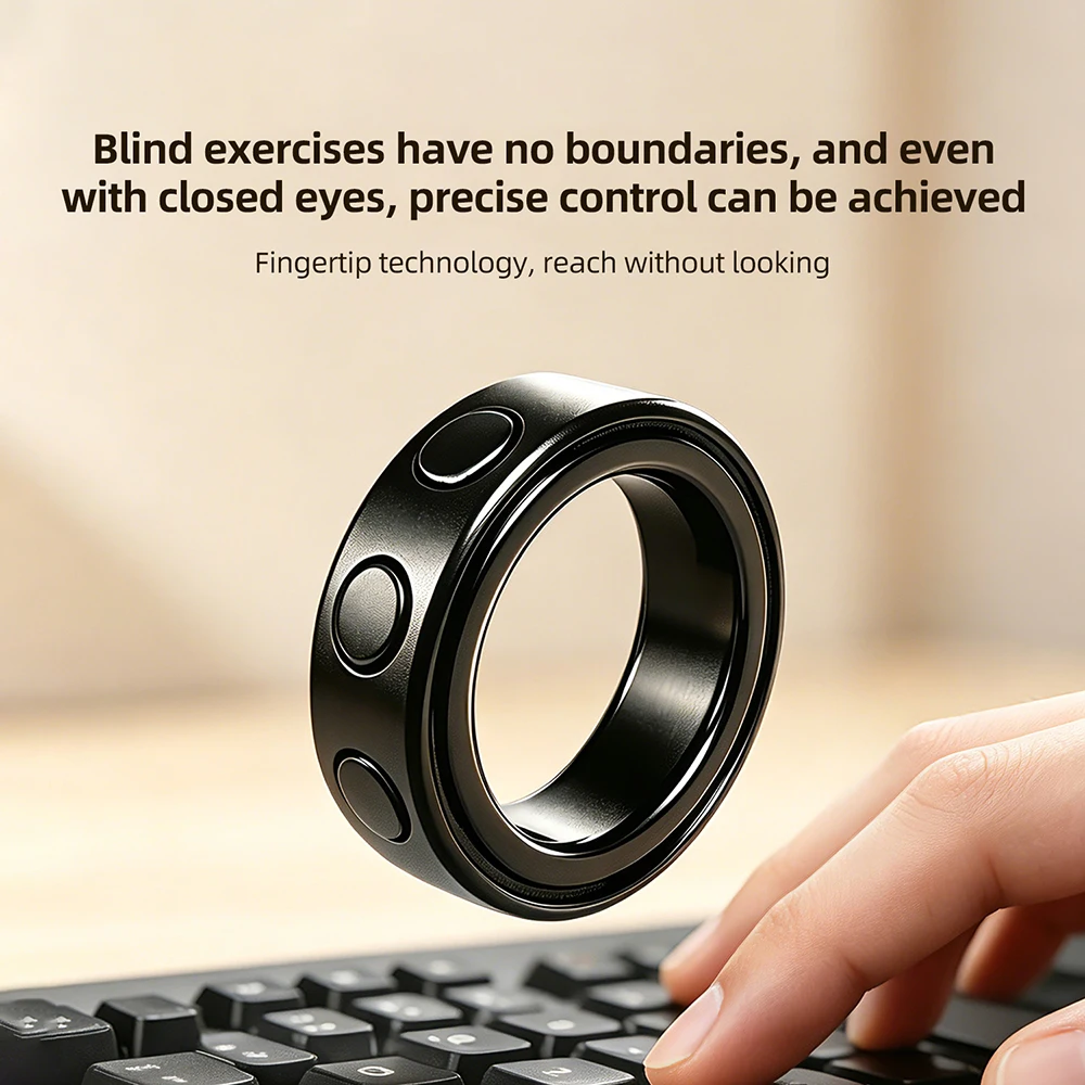 Smart Remote Control Ring Bluetooth 5.4 Scrolling Ring with Long Battery Life for iPhone Android Music Video Control