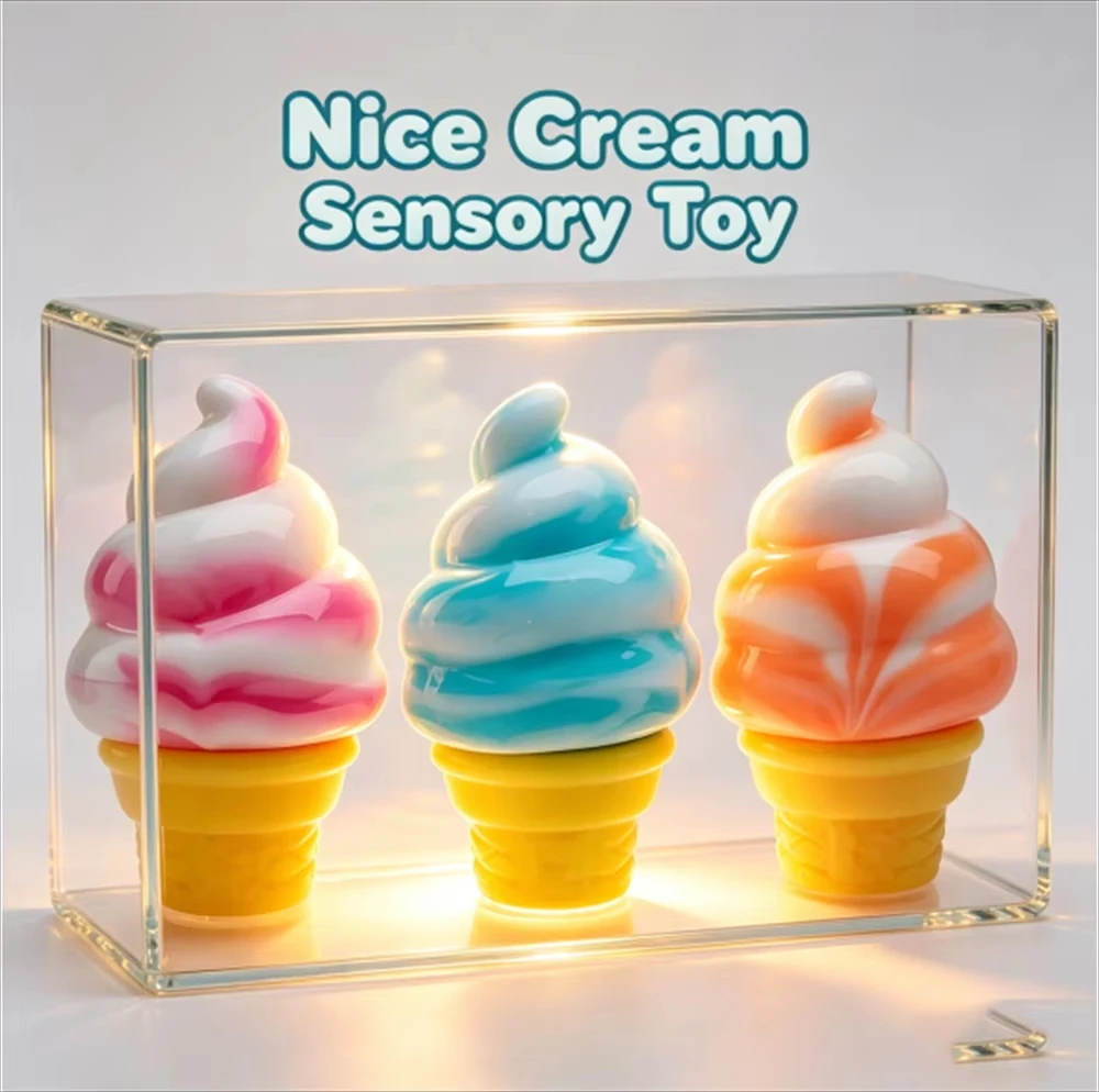 

Schylling Nee Doh Ice Cream Shaped Sensory Fidget Toy Soft Squeeze Stress Relief for All Ages 3 and Up