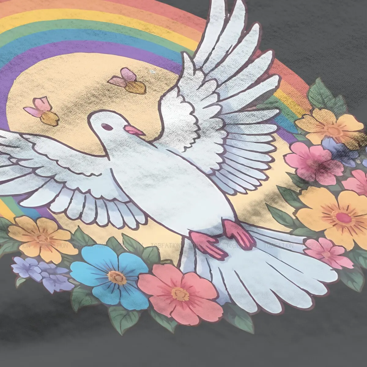 Regenbogen 4xl T-Shirt für Mädchen Frieden Taube kreative Geschenk idee T-Shirt Zeug ofertas