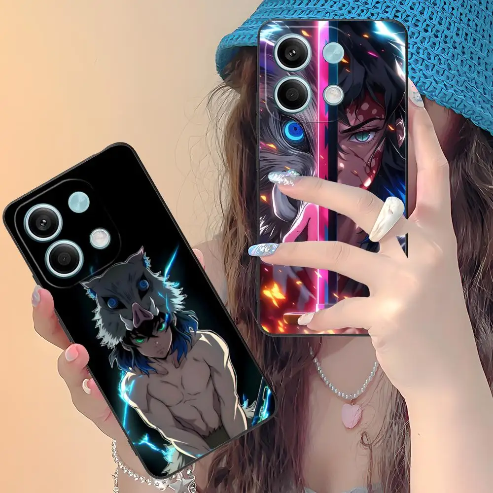 

Чехол для мобильного телефона Demon Slayer Inosuke для Xiaomi Redmi Note 14 13 12 11 A5 3 2 1 Pro Plus 4G 5G Цветной защитный роскошный чехол