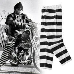2025 American Retro 16oz Heavyweight Striped Cargo Pants Men's 100% Cotton Washed Canvas Rock Motorcycle Amikaji Knight Trousers