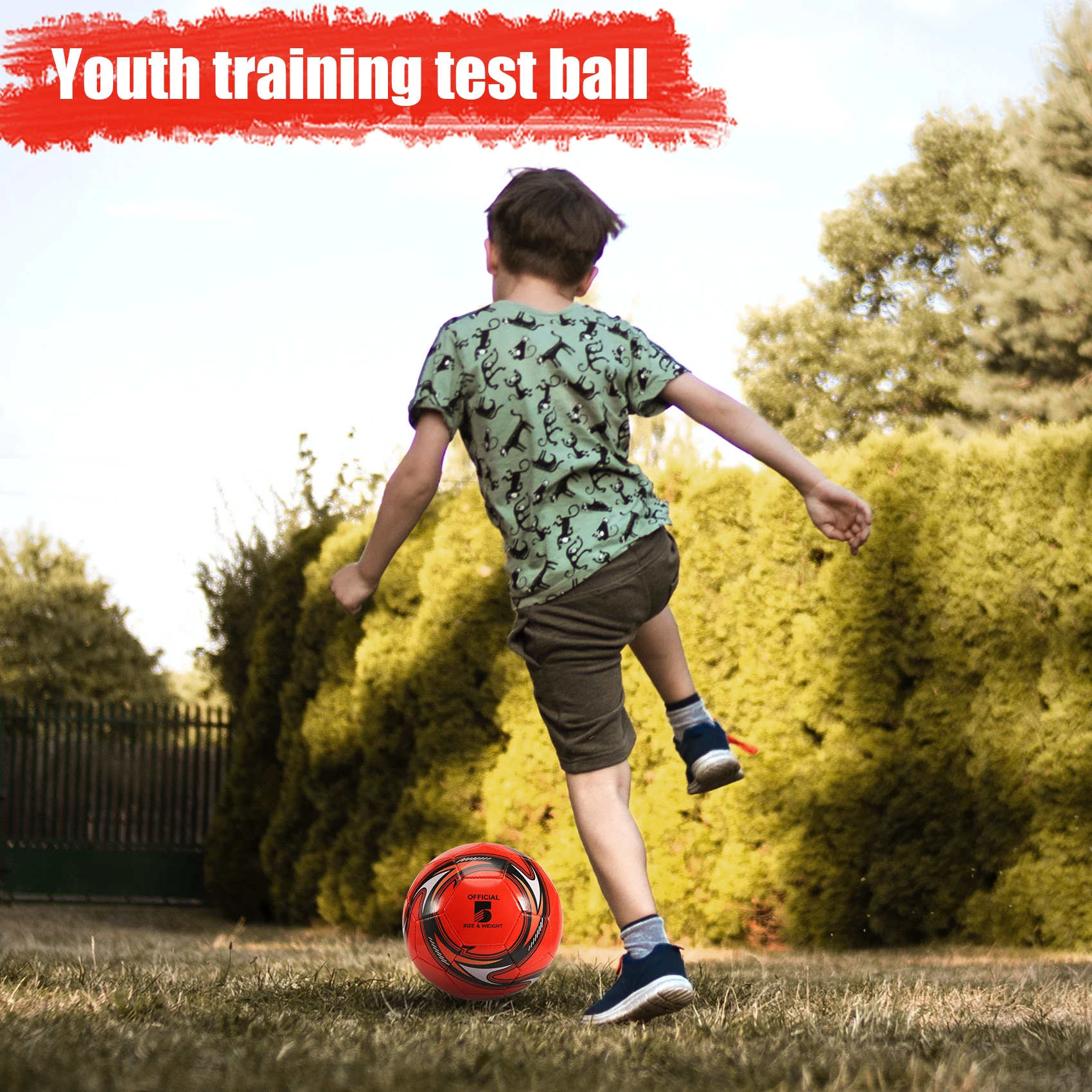 Professional Soccer Ball Size 5 Official Soccer Training Football Ball Competition Outdoor Football Red HOT