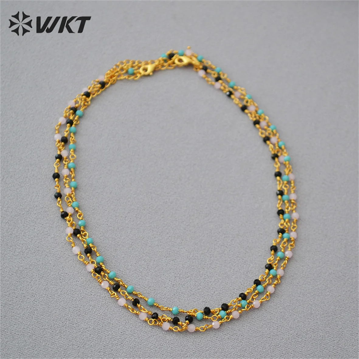 WT-BFN042  WKT 2022 New Arrival Hot Style Rosary Beads Chain CrystalTrend Jewelry Necklace Wedding Party Beautiful Design