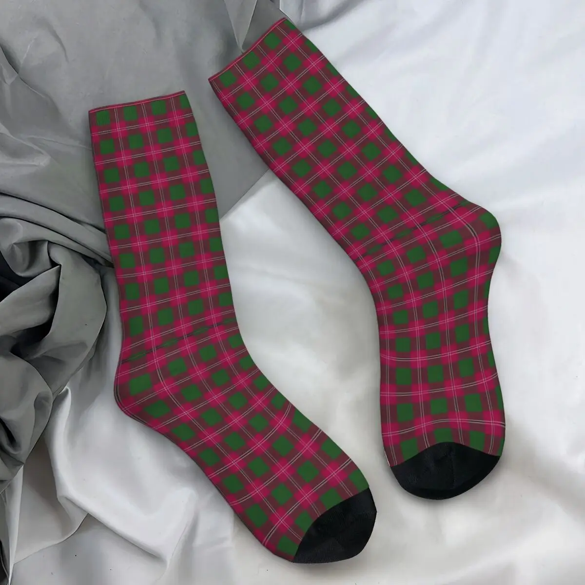 Men's Socks Scottish Clan Tartan Stockings Winter Novelty Quality Socks Printed Skateboard Non Slip Socks