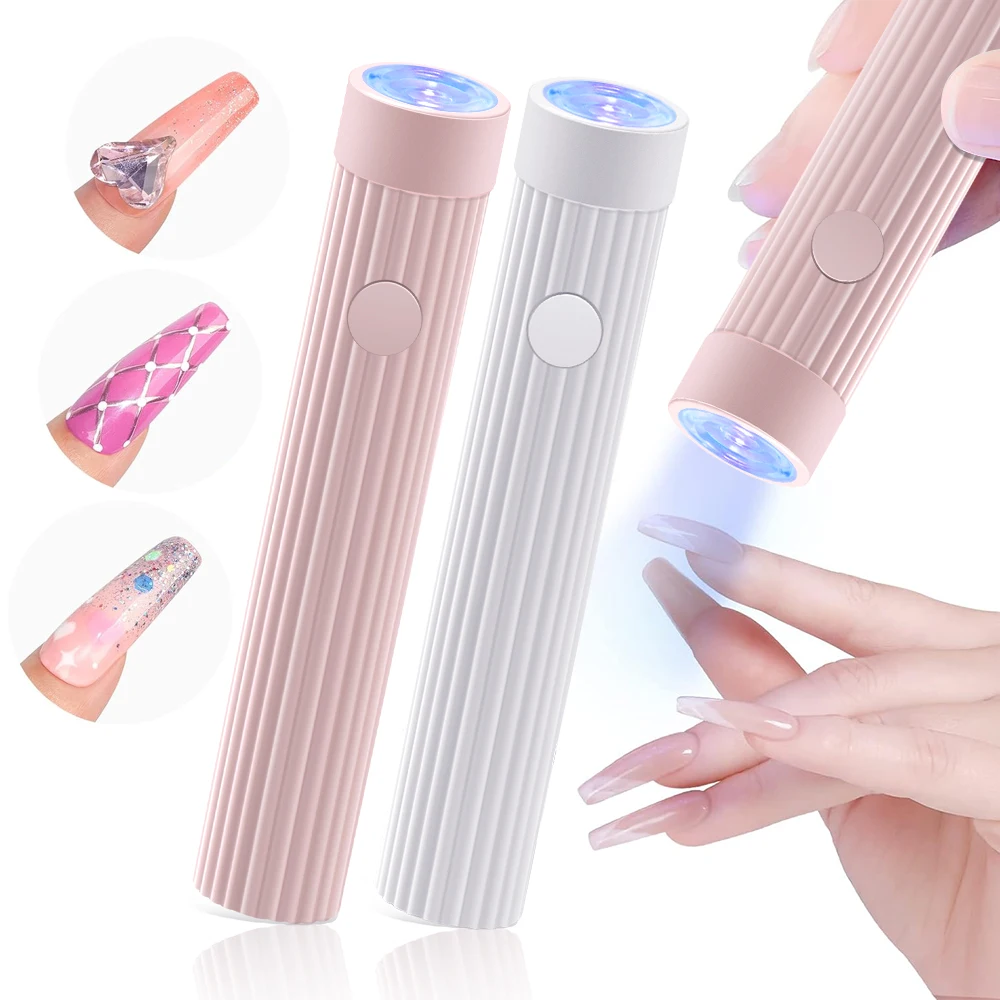 LULAA Mini UV Nail Lamp Gel Nails Handheld UV Light for Nails Dryer for Curing Gel Polish Nail Glue Flashlight for Home DIY
