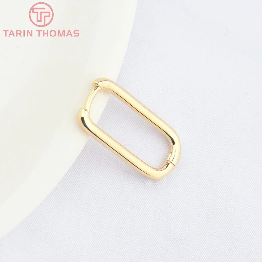 (4767)4PCS 11x22MM 24K Gold Color Brass Earring Hoop Earring Clasp High Quality DIY Jewelry Making Accessories  Wholesale