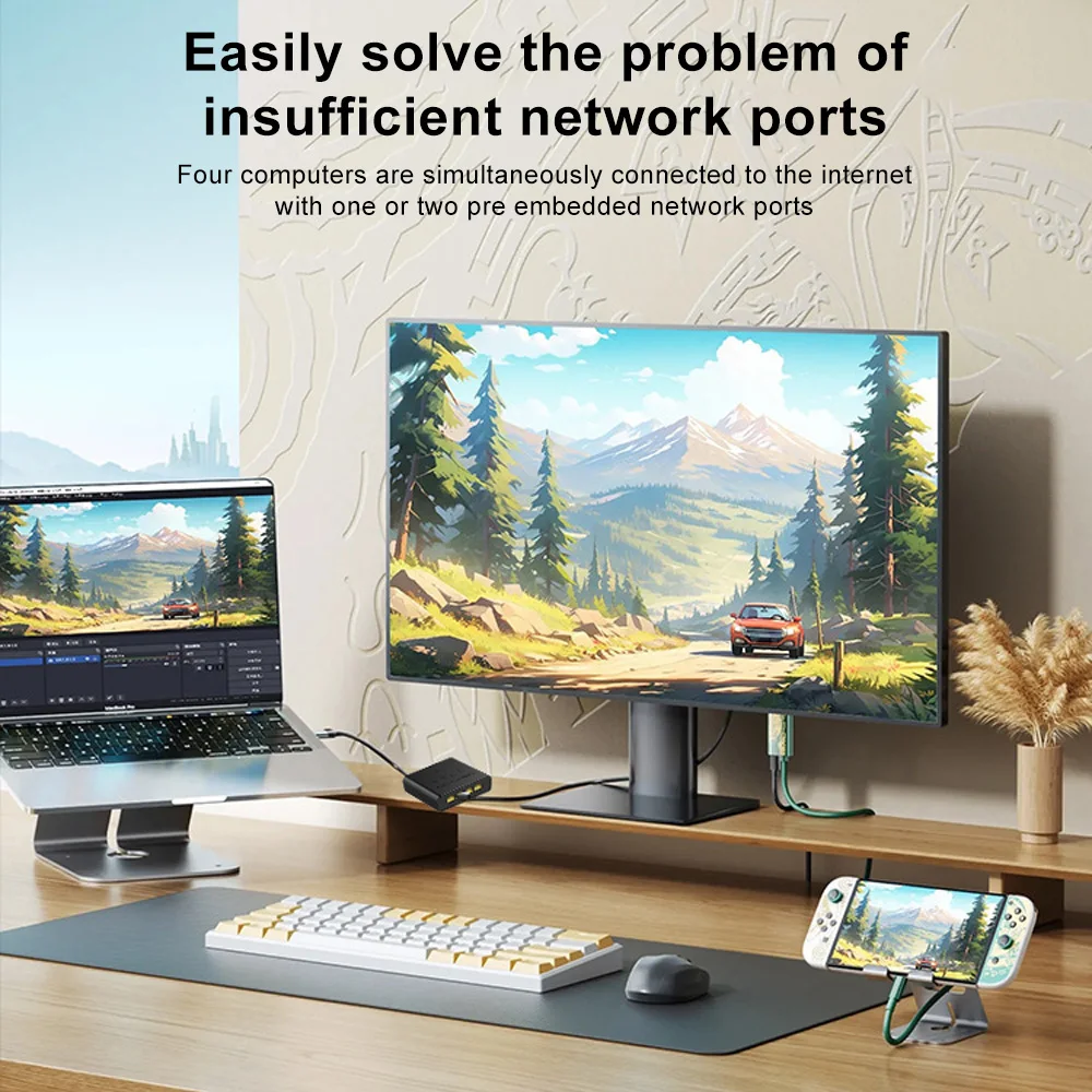 Commutateur réseau Magecam Mini commutateur 4Ports Ethernet 1000Mbps Gigabit commutateur intelligent haute Performance RJ45 Hub injecteur Internet