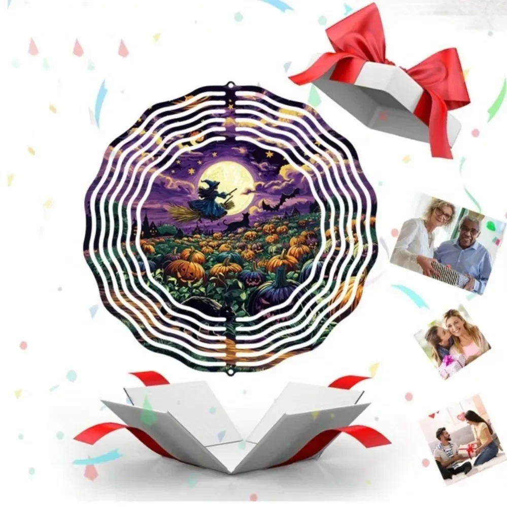 

Железный колокольчик для подоконника, металлический колокольчик на Хэллоуин с метлой ведьмы, тыквы, лунный дизайн, уличный садовый декор для Хо