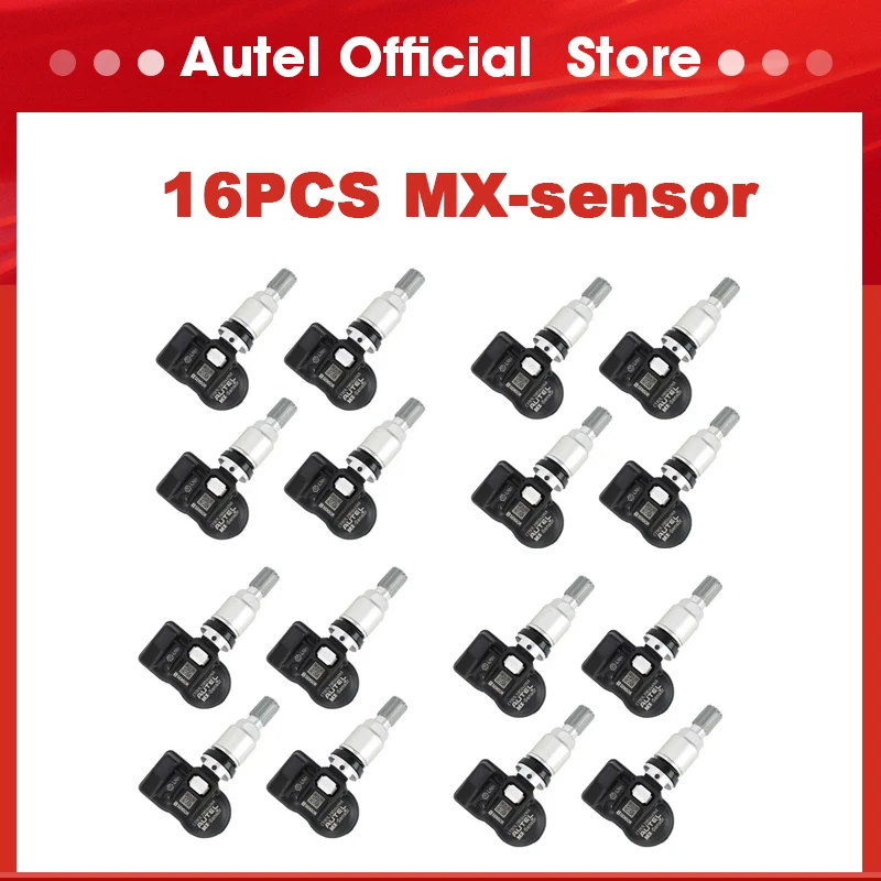Autel TPMS MX-Sensor 315MHz 433MHz 2in1 Universal Auto Tire Pressure Sensor Metal Rubber Stem 16 Pieces