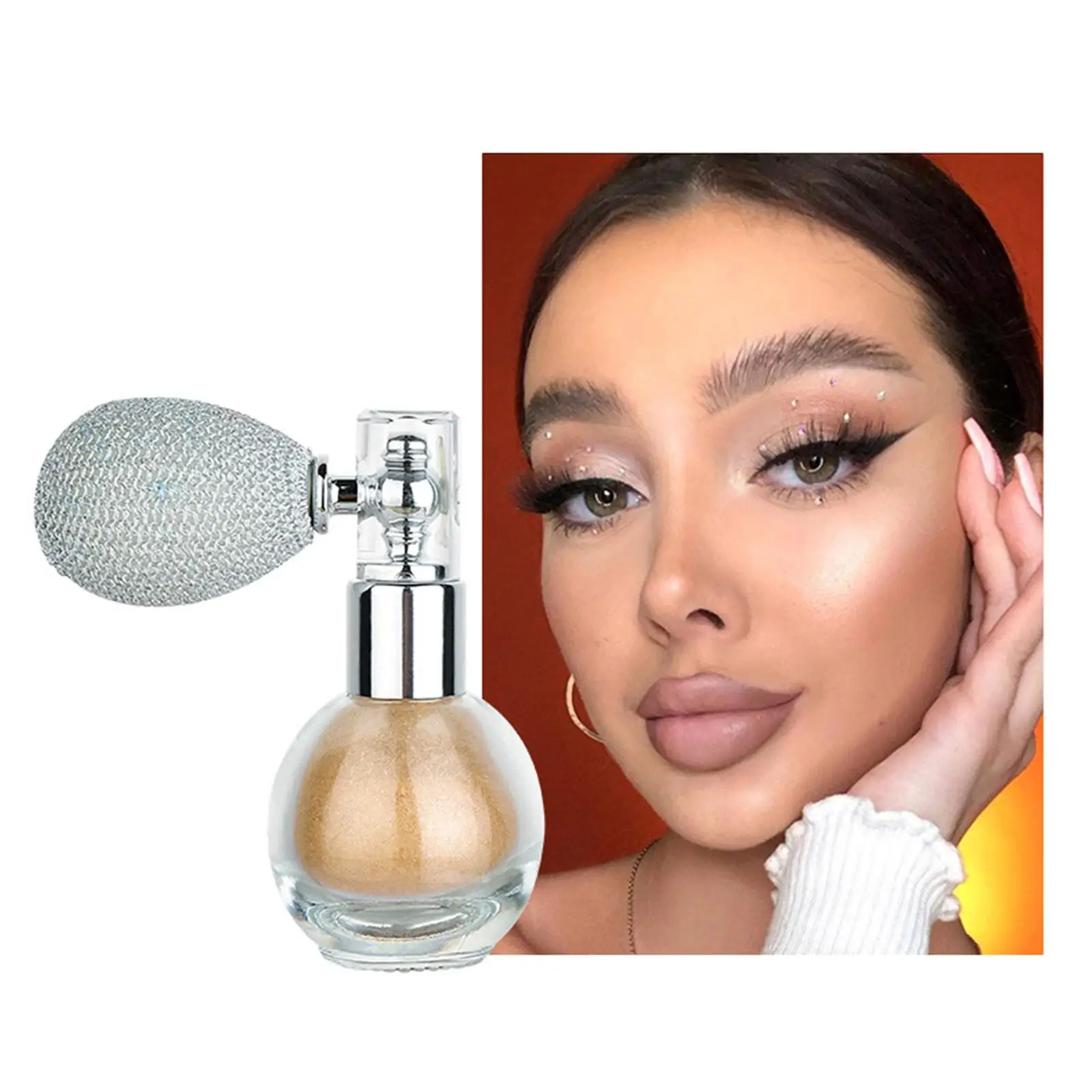 Mode Text marker Puder Spray Hochglanz Glitter Pulver Spray Schimmer Puder Make-up für Gesicht Körper Highlight machen u1j7